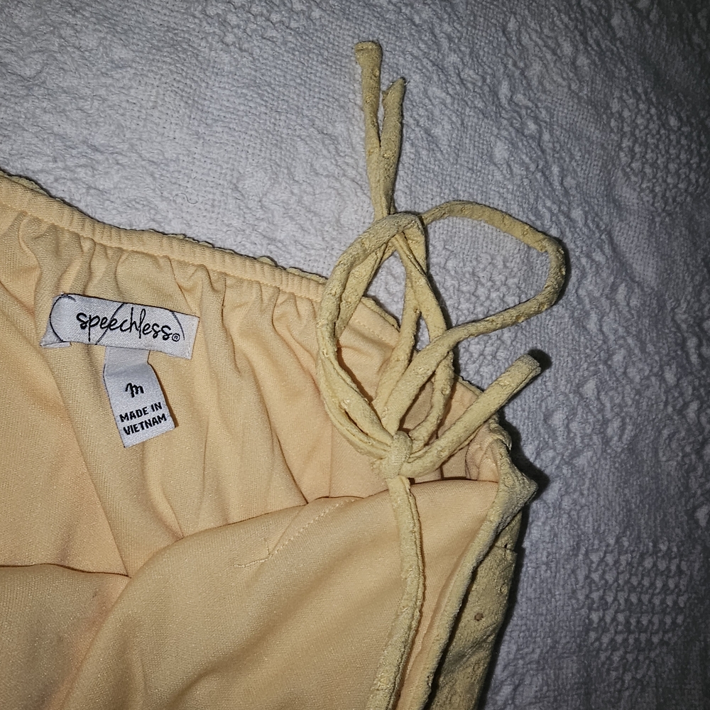 Speechless Sunny Yellow Eyelet Mini Dress - Picture 4 of 6